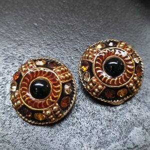 Vintage Blanca Etruscan Revival Clipon Earrings
